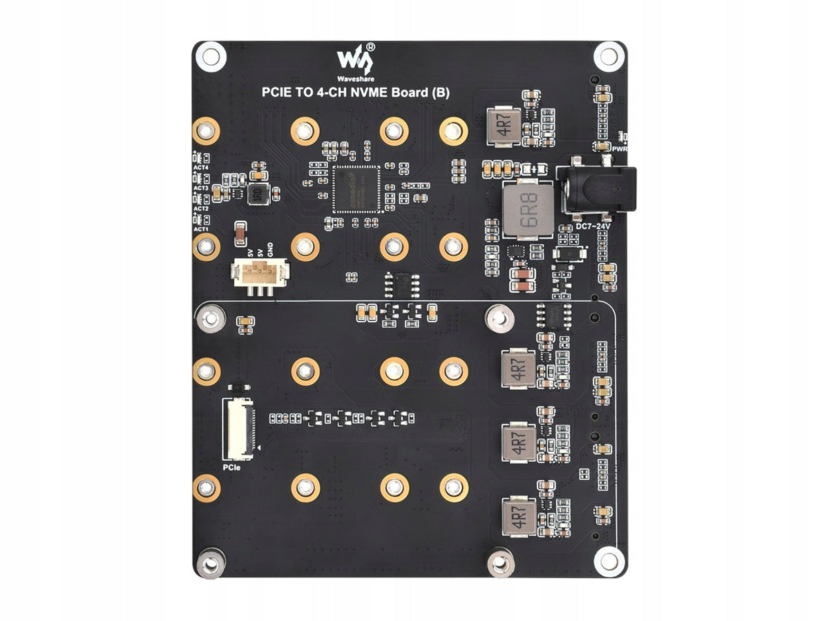 PCIe to 4×M.2 NVMe Adapter Board for Raspberry Pi 5 - Waveshare 30535 Manufacturer code Waveshare 30535