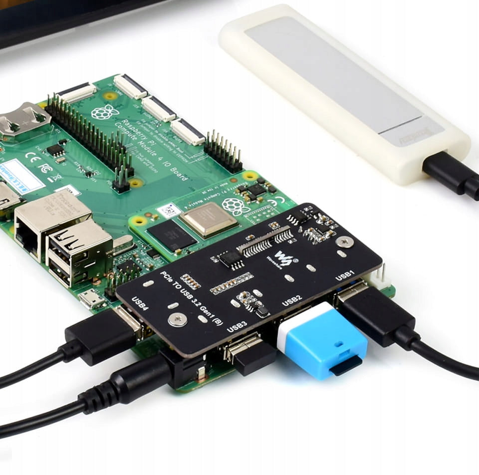 PCIe to 4x USB 3.2 Gen1 Adapter for Raspberry pi CM4 WaveShare 18899 EAN (GTIN) 5904978304076