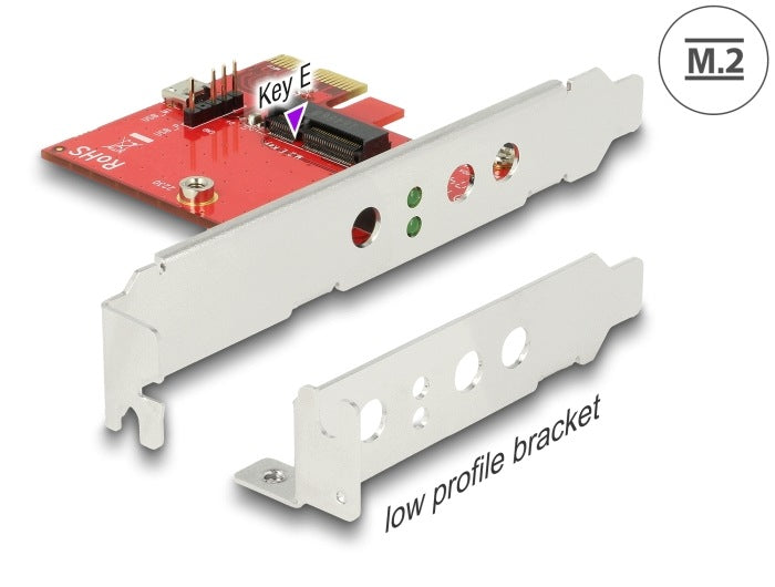 PCIe x1 1x M.2 Key E Low Profile Delock 89889