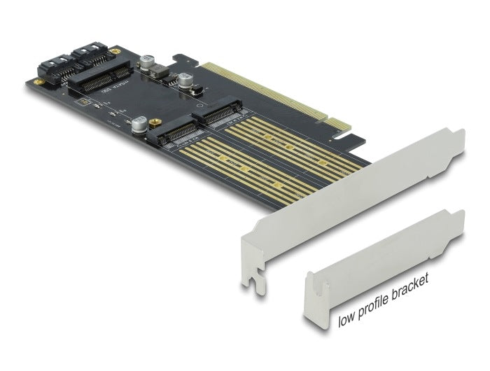 PCIe x16 1x M.2 Key B card + 1x NVMe M.2 Key M + 1x mSATA Low Delock 90486 Manufacturer code 90486