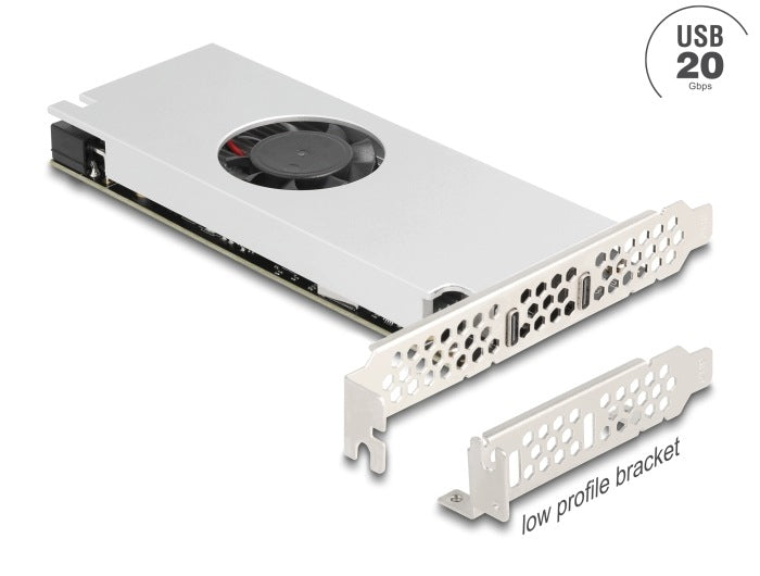 PCIe x16 2x USB 20 Gbps USB C Dual Channel Low Profile Delock 90805