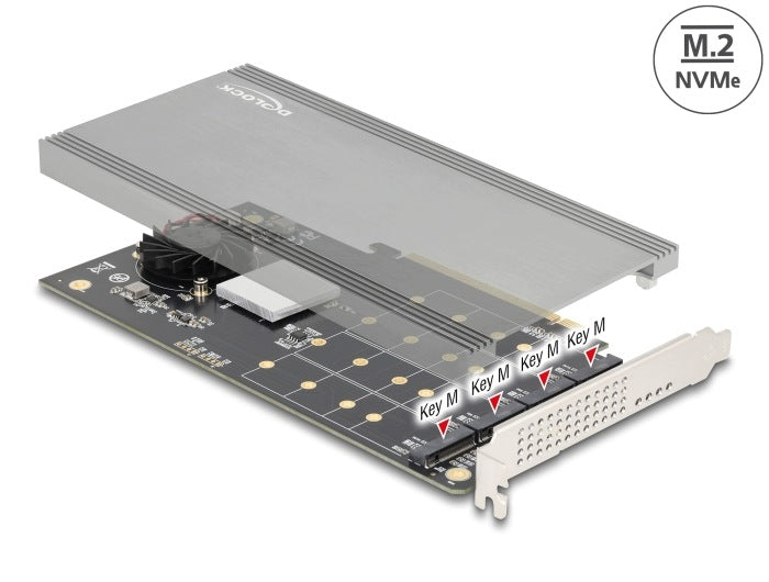 PCIe x16 4x NVMe M.2 Key M Delock 89044