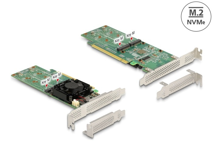 PCIe x16 4x NVMe M.2 Key M Low Profile Delock 90078