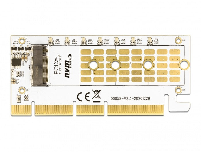PCIe x16 card (x4/x8) 1x NVMe M.2 Key M with LED backlight Delock 90566 Manufacturer code 90566
