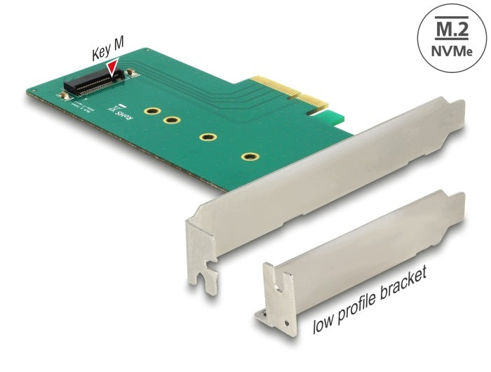 PCIe x4 1x NVMe M.2 Key M 110mm Low Profile Delock 89472