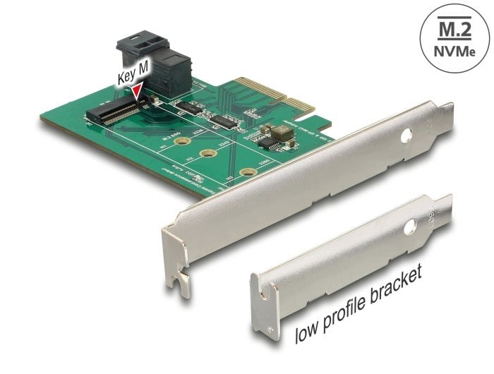 PCIe x4 1x NVMe M.2 PCIe + 1x NVMe SFF-8643 Low Profile Delock 89517