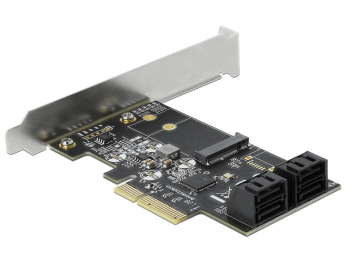 PCIe x4 4x SATA + 1x M.2 Key B Low Profile Delock 90396 Packaging status original