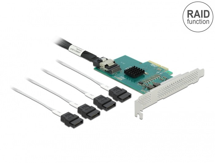 PCIe x4 4x SATA 6Gb/s RAID HyperDuo Low Profile Delock 89051