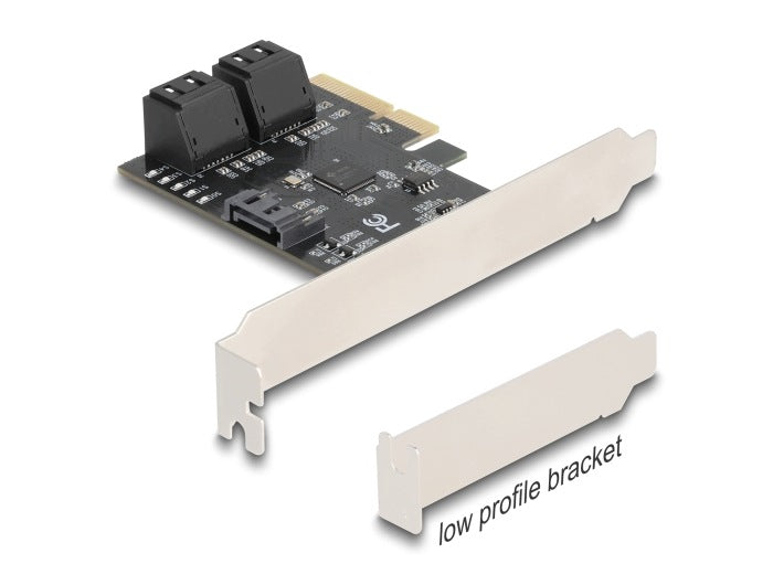 PCIe x4 card SATA 5-port controller Low Profile Delock 90890