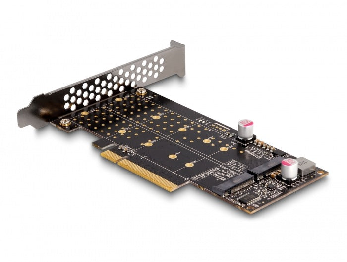 PCIe x8 2x NVMe M.2 Key M card with Low Profile Delock 89837 bifurcation Manufacturer code Delock 89837
