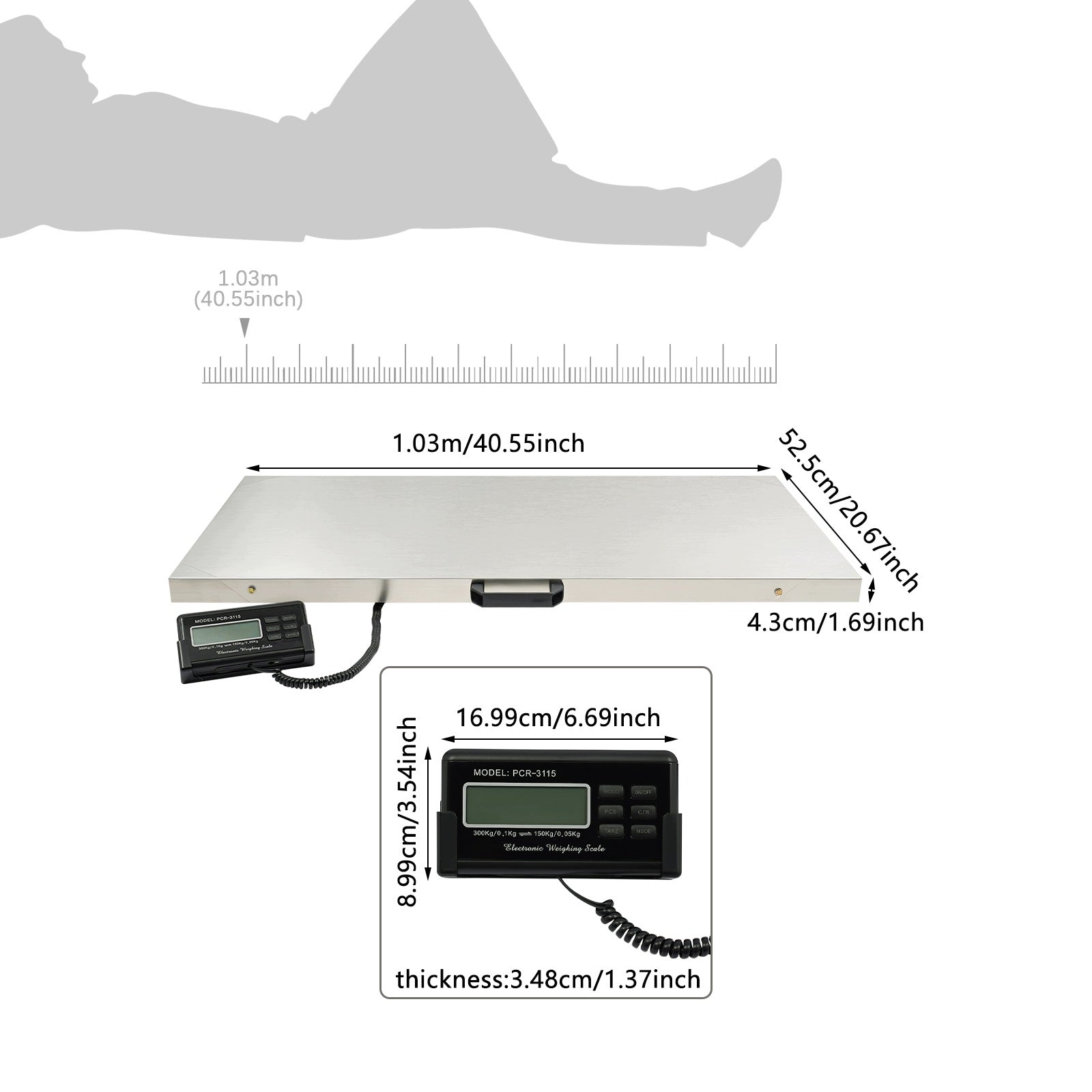 PCR-3115 300KG DIGITAL PET SCALE, HEAVY DUTY FOR HOME & COMMERCIAL USE Manufacturer code 9751041