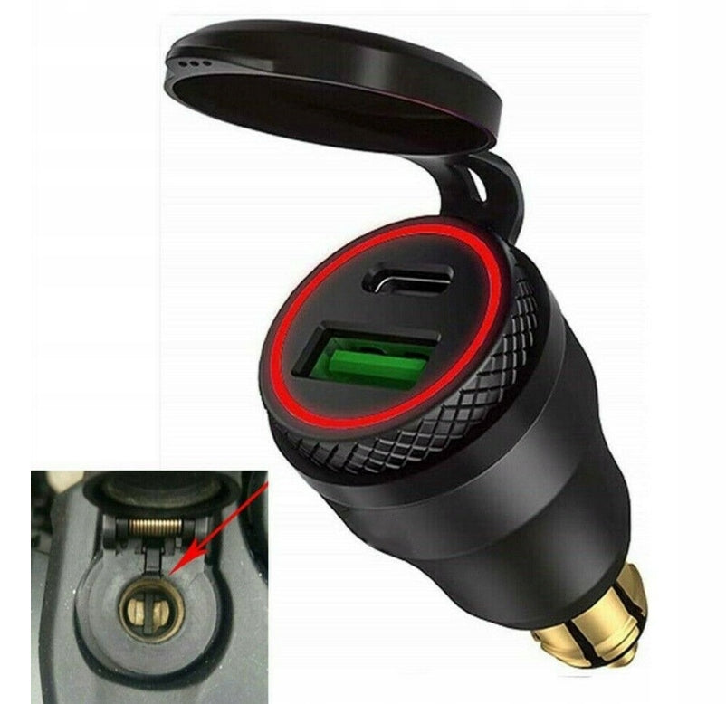 PD 3.0 USB C adapter for BMW motorcycle DIN Hella EU