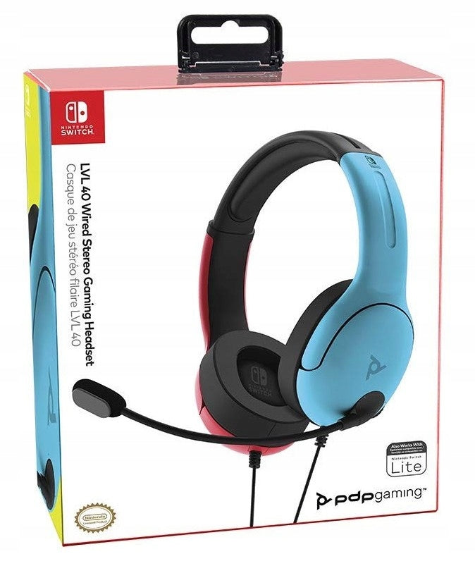PDP SWITCH Wired Headphones LVL40 RED/BLUE