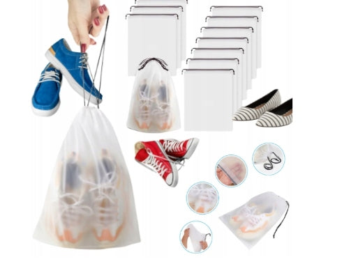 PE DRAWSTRING SHOE BAGS WATERPROOF TRANSPARENT 10 PCS FOR HOME Manufacturer code Bez marki