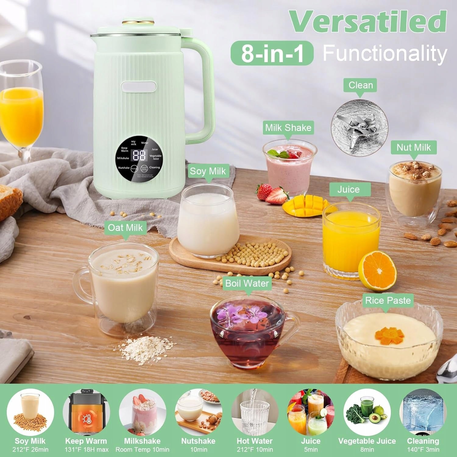 PEANUT MILK MACHINE 1200ML AUTOMATIC 8IN1 SELF CLEANING Brand no brand