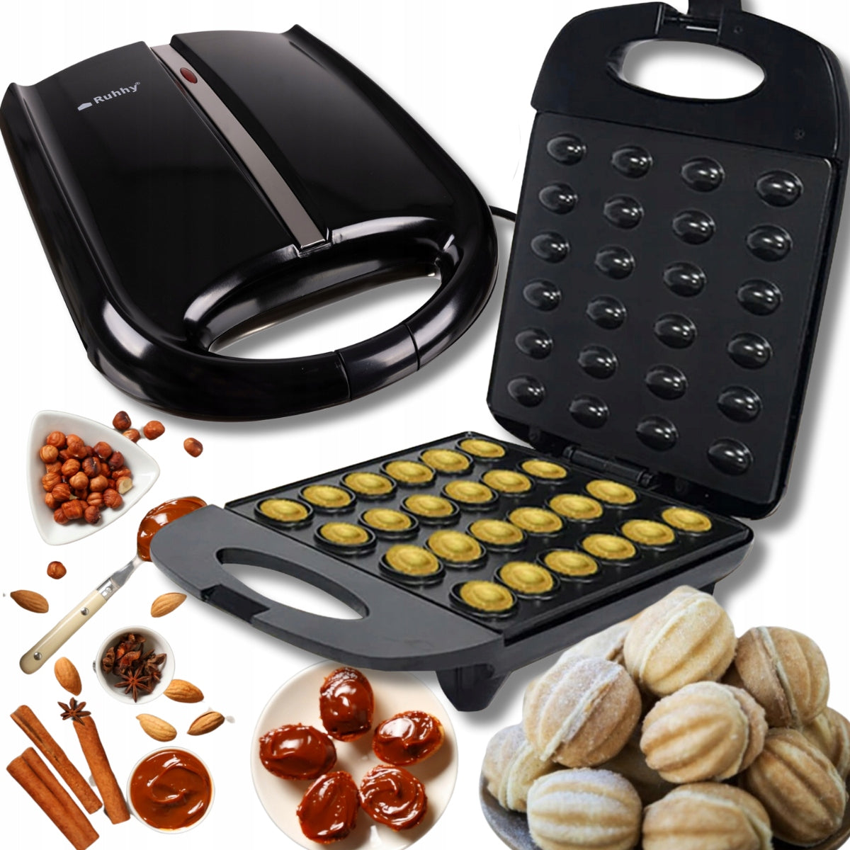 PEANUT TOASTER 1600W ELECTRIC COOKIE PEANUT MOLD 24 PCS