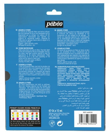Flüssiges Aquarellset Pebeo Studio Aquarell 24x12ml 