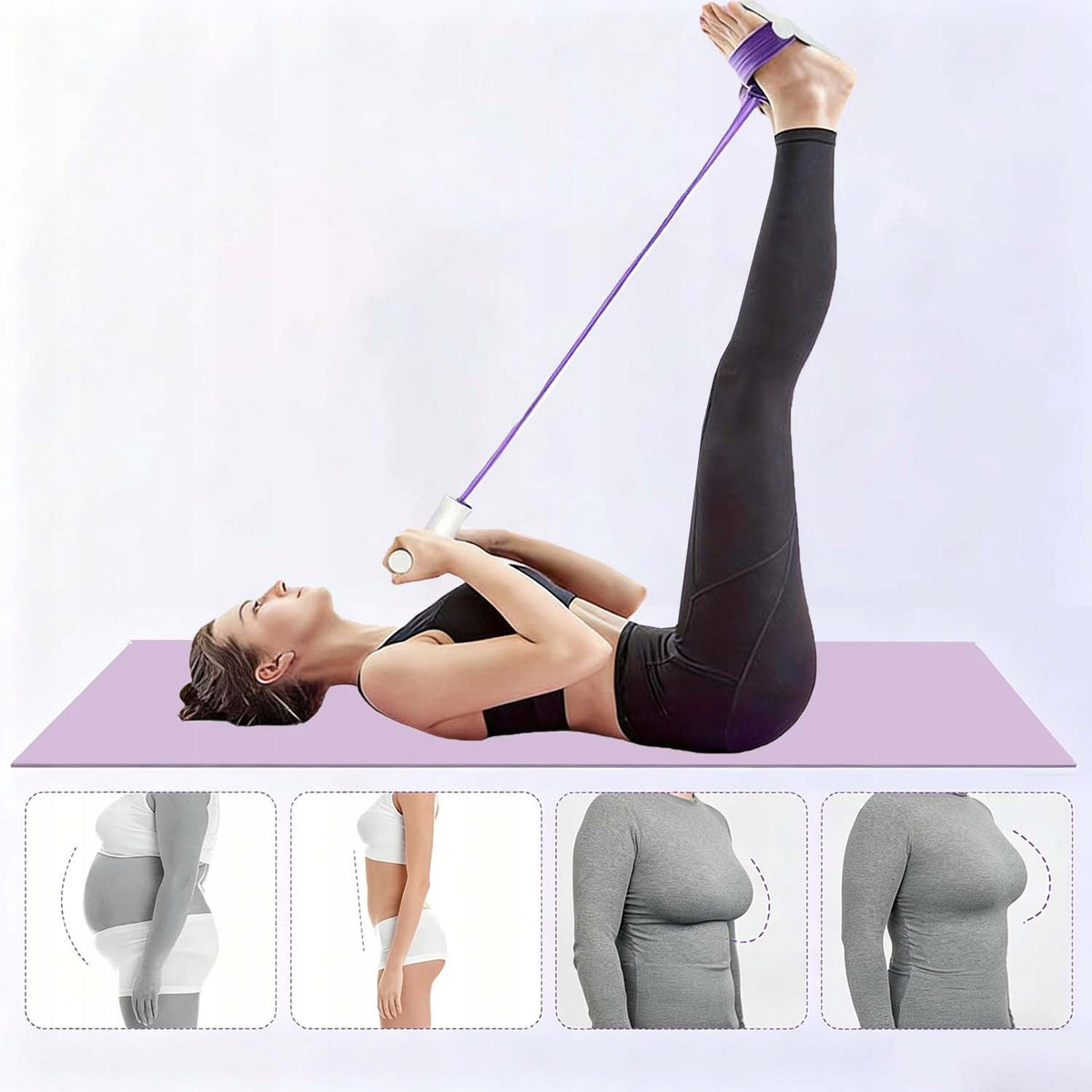 PEDAL RESISTANCE BAND FOOT RESISTANCE ROPE COUNTER EXERCISE EQUIPMENT Width 240 mm
