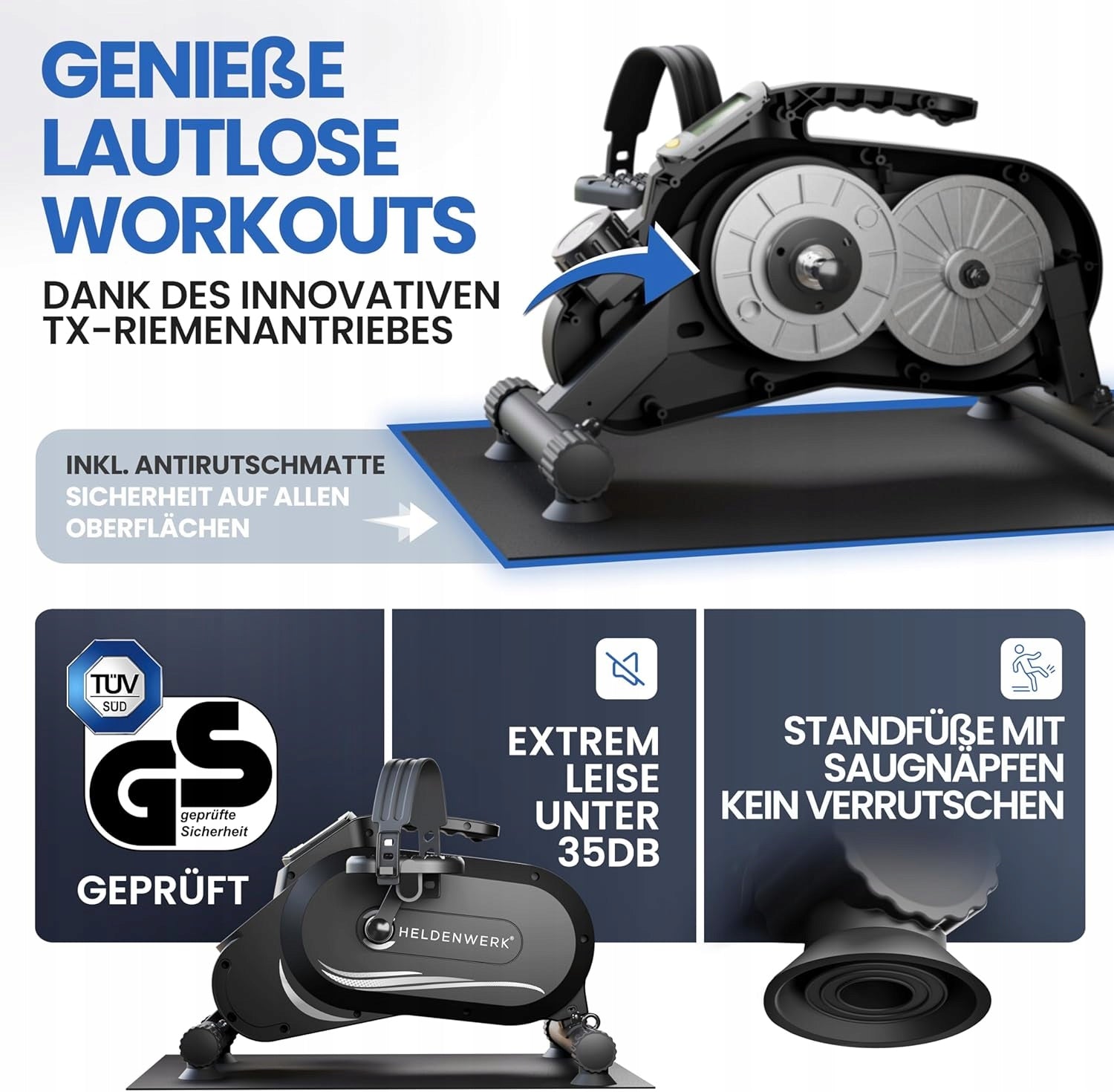 PEDAL TRAINER FOR ARMS AND LEGS SILENT SECURE FASTENING BELT Brand Pro Fitness