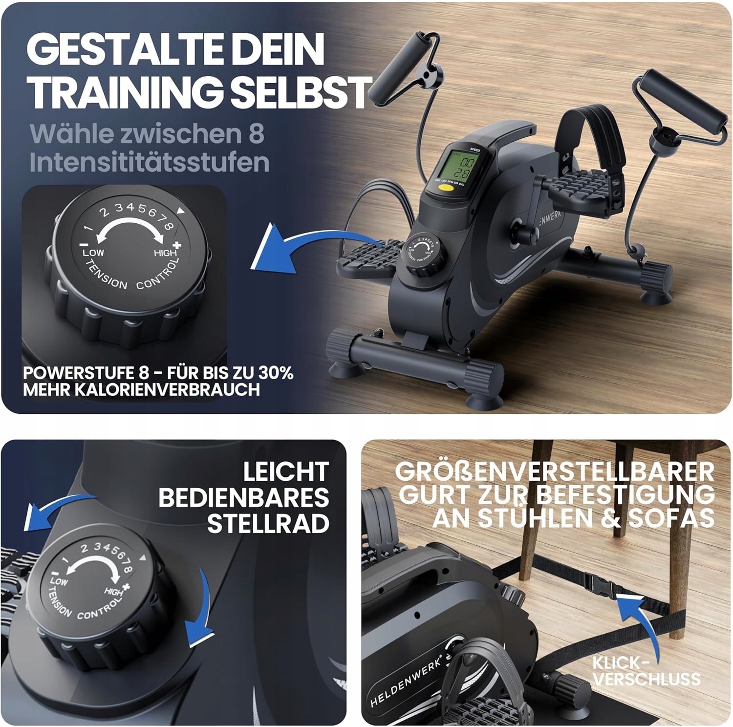 PEDAL TRAINER FOR ARMS AND LEGS SILENT SECURE FASTENING BELT Manufacturer code 0052857260977