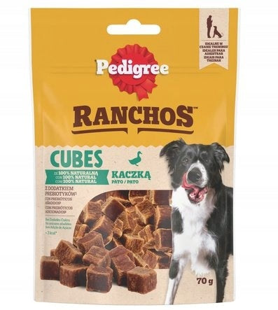 PEDIGREE RANCHOS CUBES DOG TRAINERS TREATS WITH DUCK-70 G DW:26/09/26