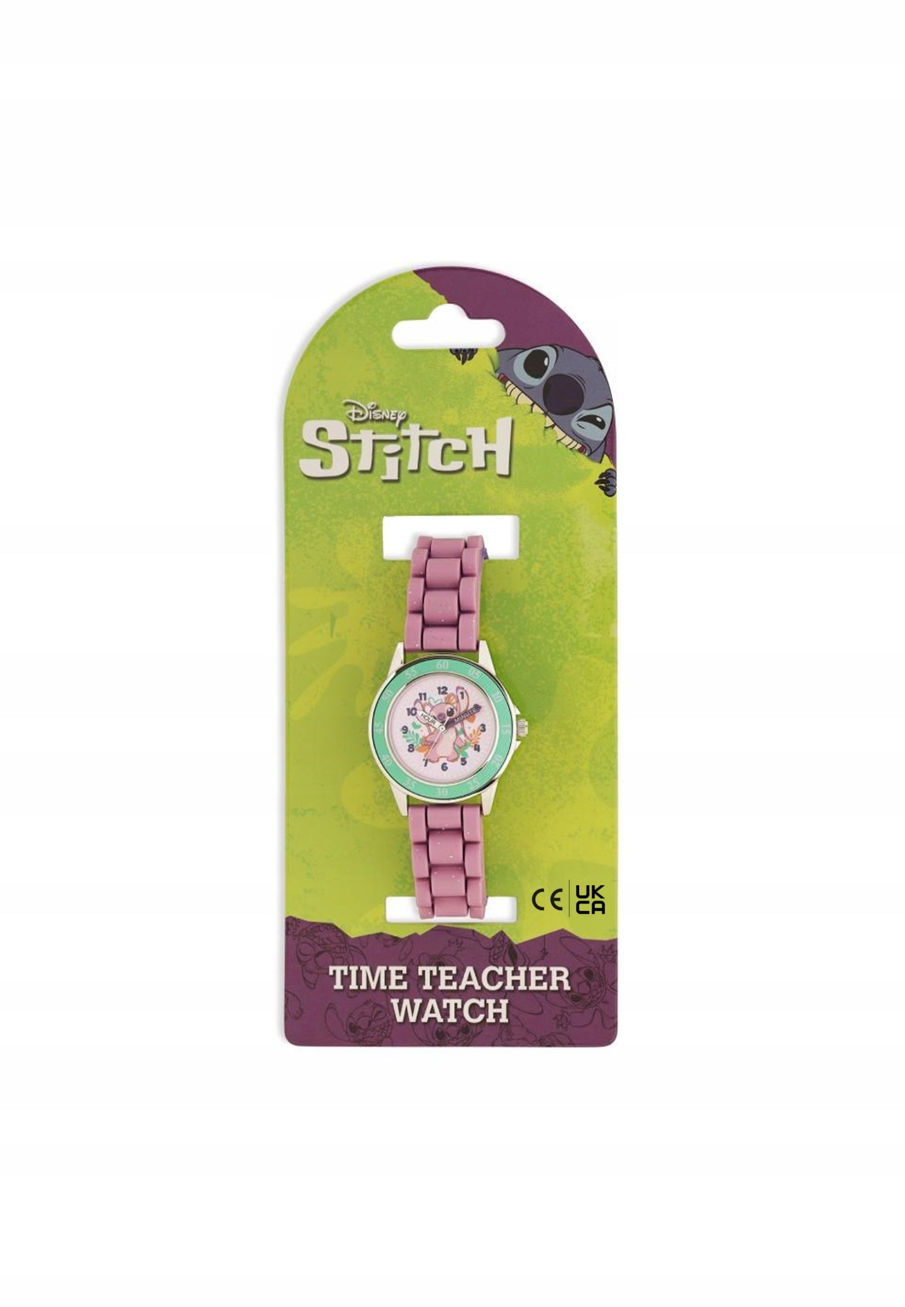 PEERS HARDY - DISNEY LILO AND STITCH PINK ANGEL TIME TEACHER WATCH Functions date display