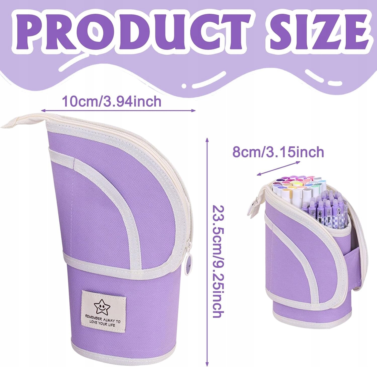PENCIL CASE ROLLED LARGE PURPLE AESTHETIC SCHOOL OFFICE ORGANIZER Brand no brand
