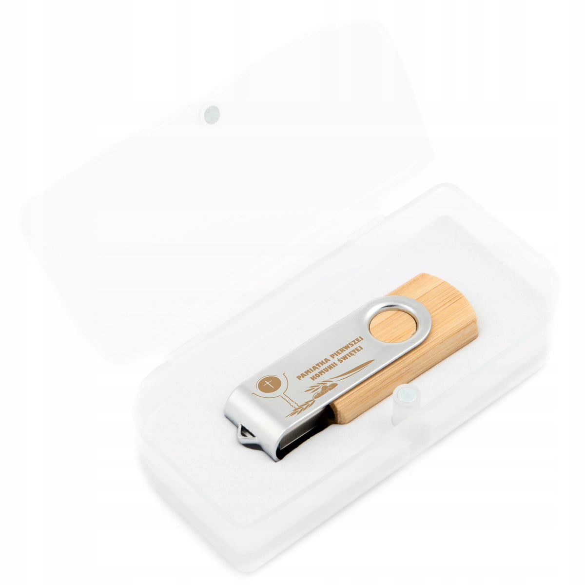 PENDRIVE HOLY COMMUNION 16 GB + BOX + ENGRAVING WOODEN USB stick for Communion