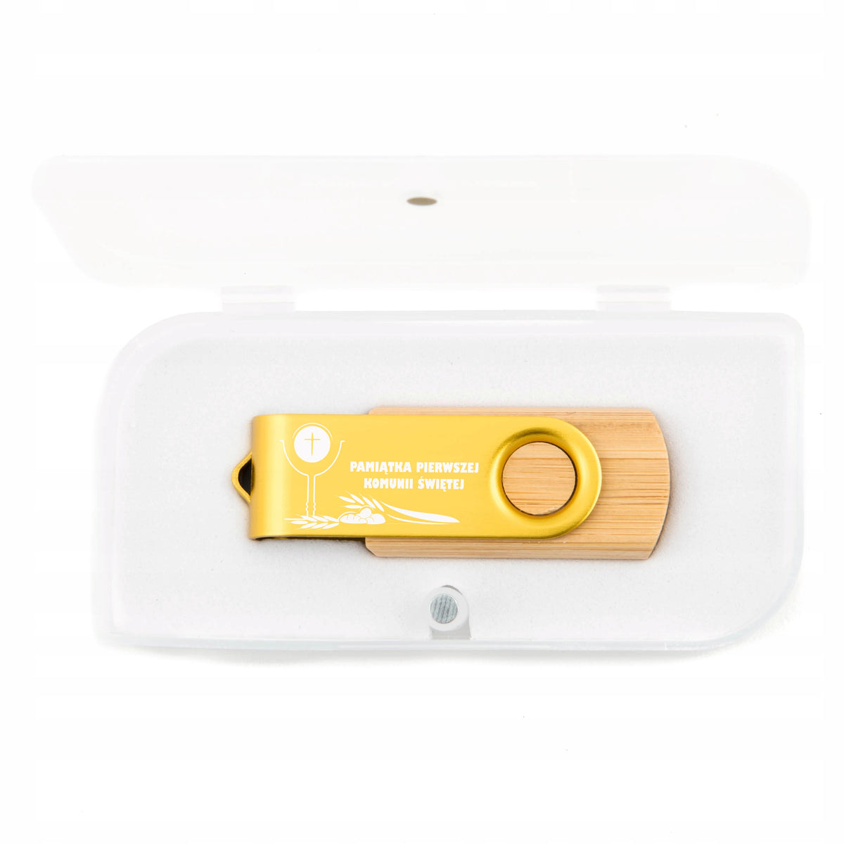 PENDRIVE HOLY COMMUNION 8 GB + BOX + ENGRAVING WOODEN USB stick for Communion