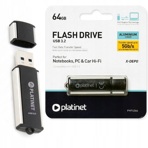 PENDRIVE PLATINET FAST USB 3.2 X-Depo 64GB METAL ENCLOSURE