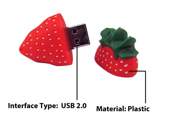 PENDRIVE USB MEMORY SWEET STRAWBERRY 3D GIFT GIRL 256GB Packaging status original