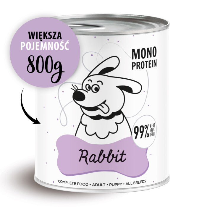 PEPE PREMIUM MONOPROTEIN WET DOG FOOD Rabbit 99% (rabbit) 800g XL