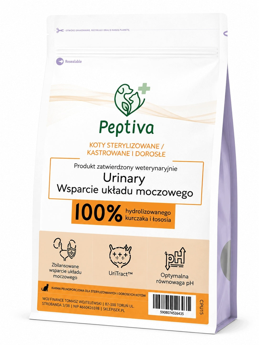 PEPTIVA Urinary cat food Urinary tract support 1,5 kg