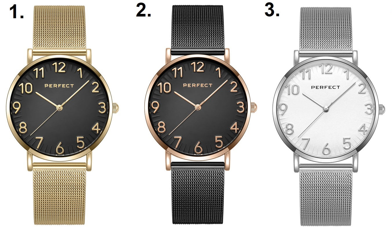 PERFECT ZEFRA WOMEN'S WATCH + BOX + ENGRAVING NUMBERS gold mesh bracelet Brand Perfect