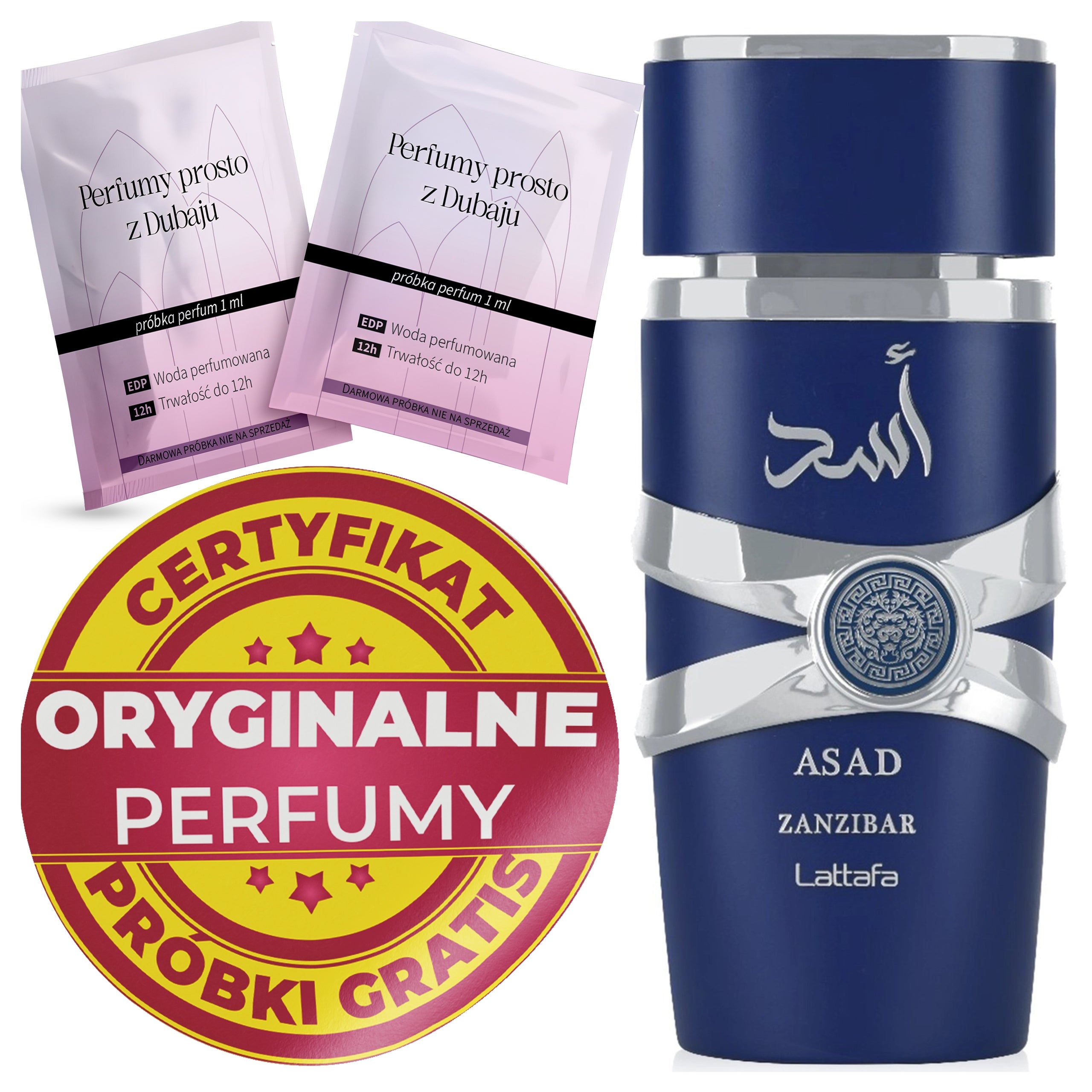 PERFUME LATTAFA ASAD ZANZIBAR Male Arabic ORIGINAL + Samples Certificate