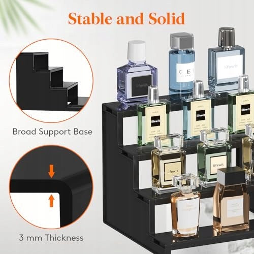 PERFUME RACK 4-TIER PLASTIC COSMETIC DISPLAY Brand Life