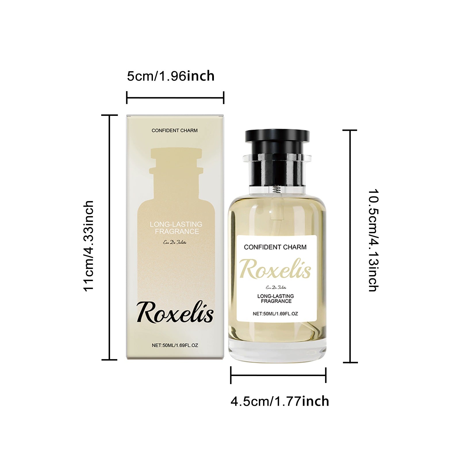 PERFUME ROXELIS CONFIDENT CHARM 50 ML LONG-LASTING FRAGRANCE Packaging status original