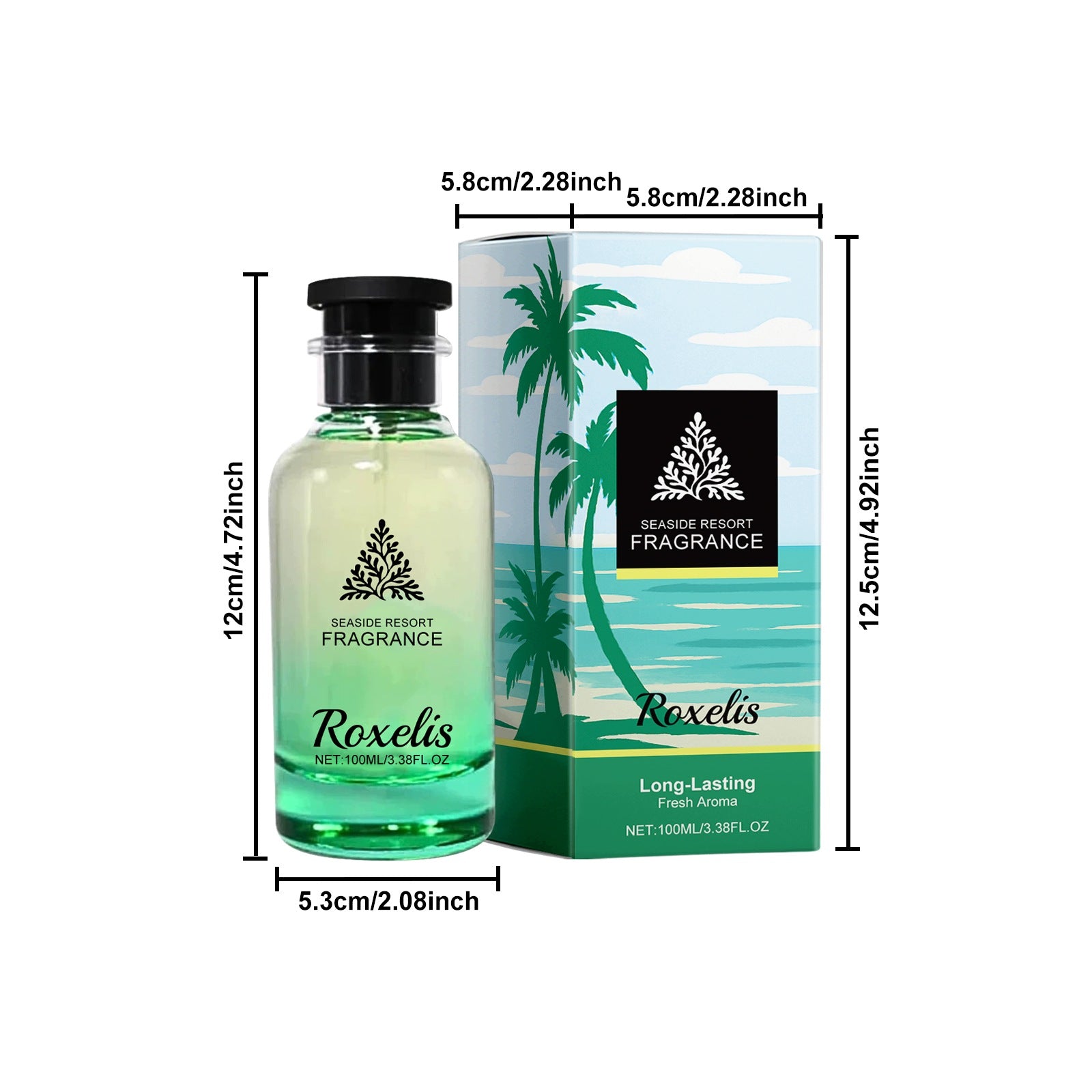 PERFUME ROXELIS SEASIDE RESORT 100 ML LONG LASTING FRESH FRAGRANCE Packaging status original