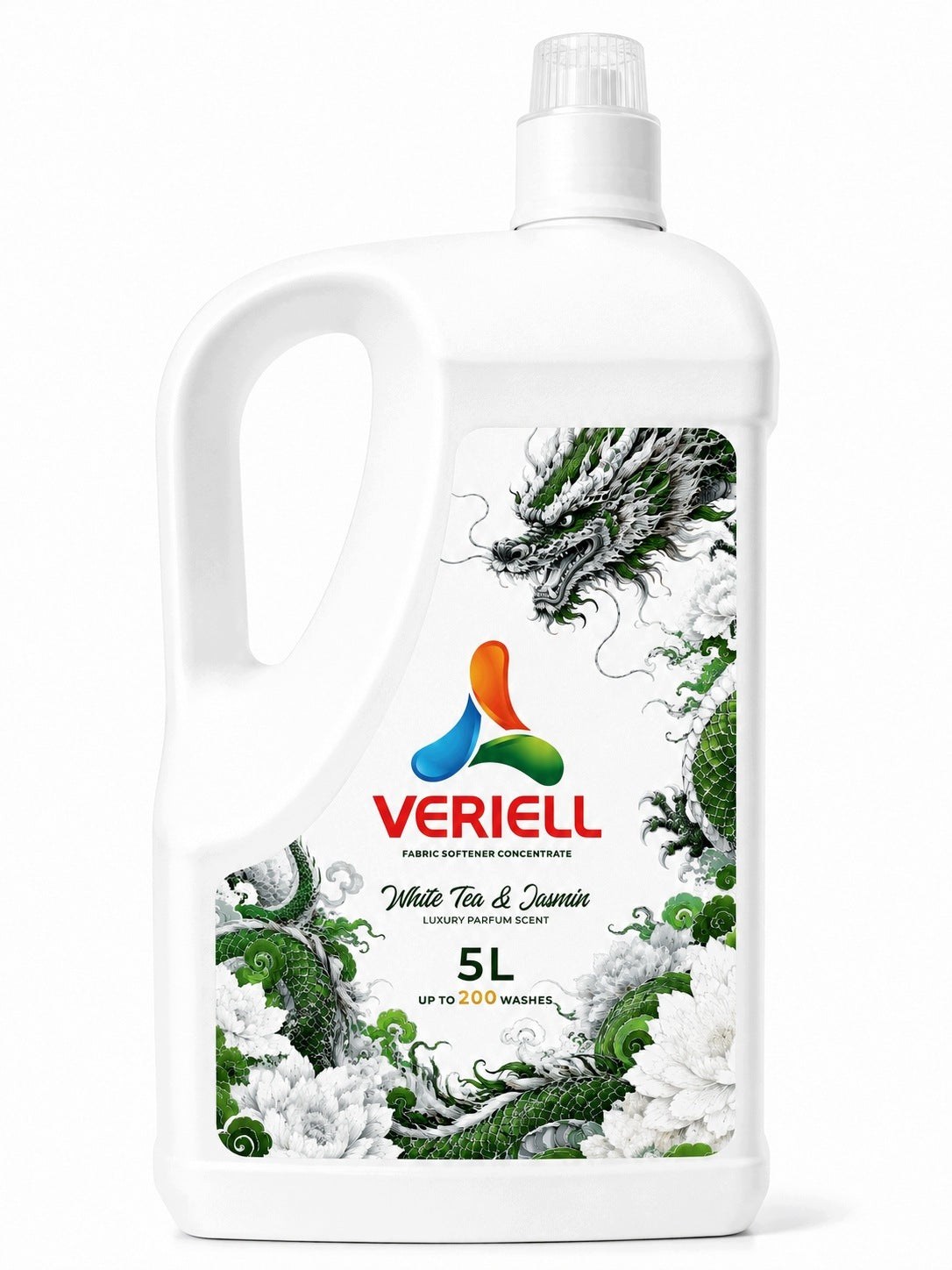 PERFUMED FABRIC SOFTENER VERIELL 5 L WHITE TEA & JASMIN 200 WASHES