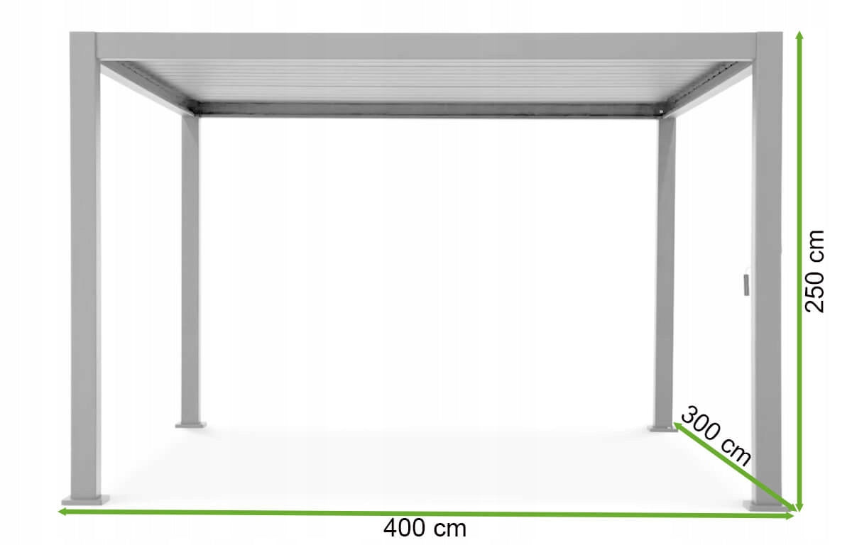 Pavillon Pergola Premium 3x4m, grau 