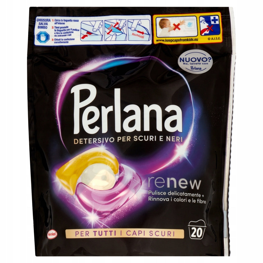 PERLANA BLACK WASHING CAPSULES WITH FIBER PROTECTION ALL IN 1 (20-Pack) IT