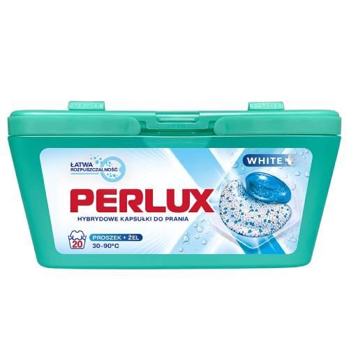 PERLUX White+ Hybrid Washing Capsules for White Fabrics, 20 Pieces