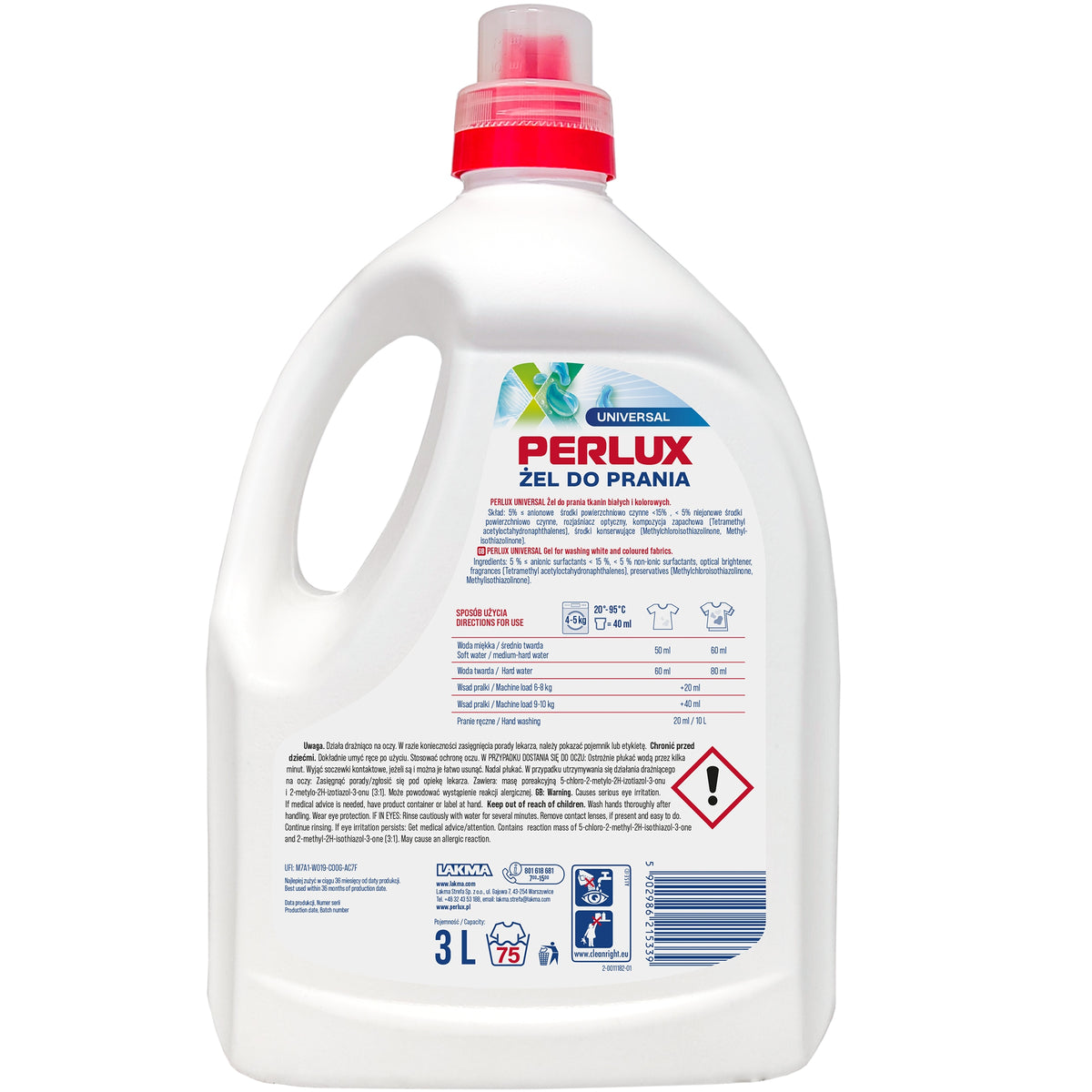 PERLUX washing gel XL universal 3 L Packaging status original