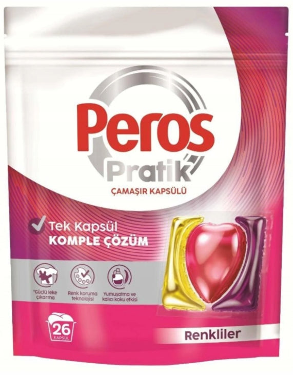 PEROS Pratik Matik – washing capsules 26 pcs. (colourful fabrics)