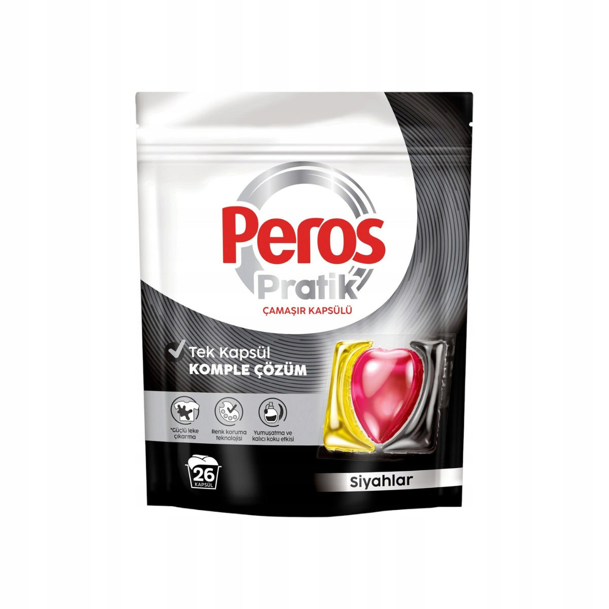 PEROS Washing Capsules For Black Color Protection No Gliding 26 Pcs
