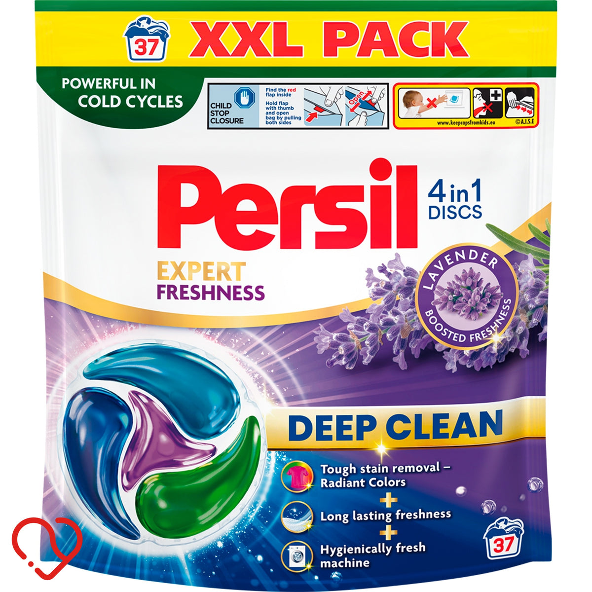 PERSIL DISCS 4 in 1 EXPRERT FRESHNESS LAVENDER WASHING CAPSULES 37 Pack
