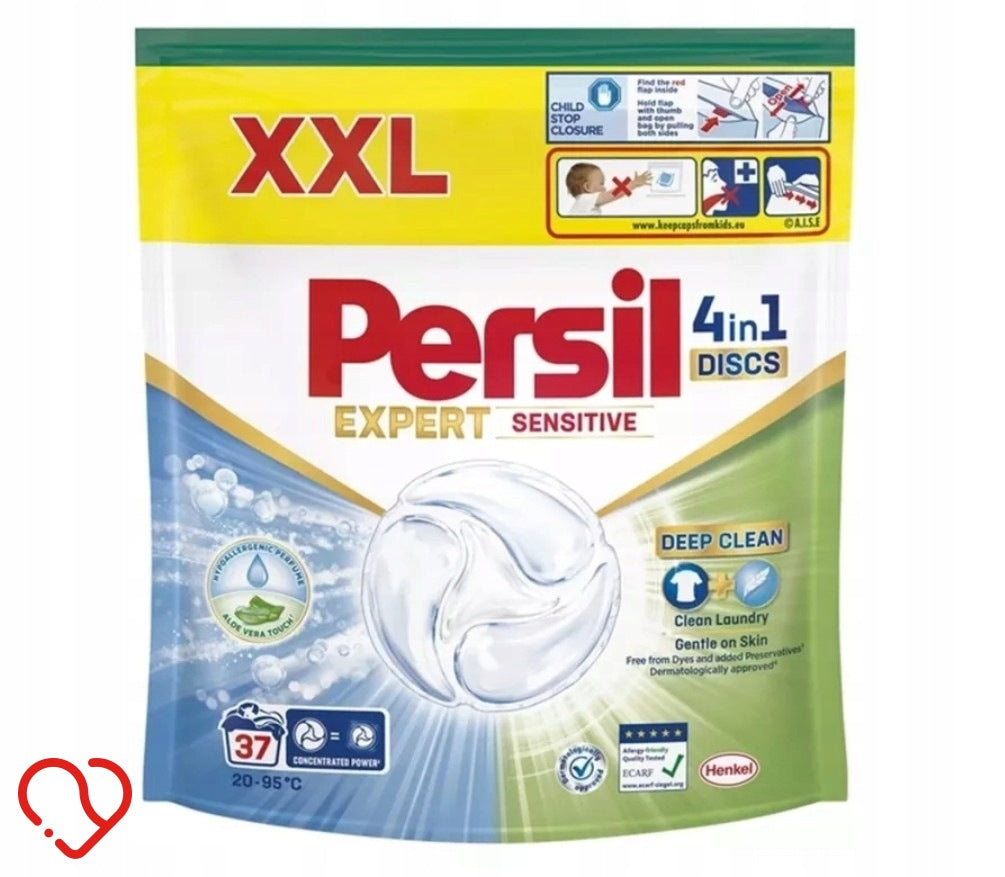 PERSIL DISCS 4 in 1 EXPRERT SENSITIVE CAPSULES WASHING TABLETS 37 Pack
