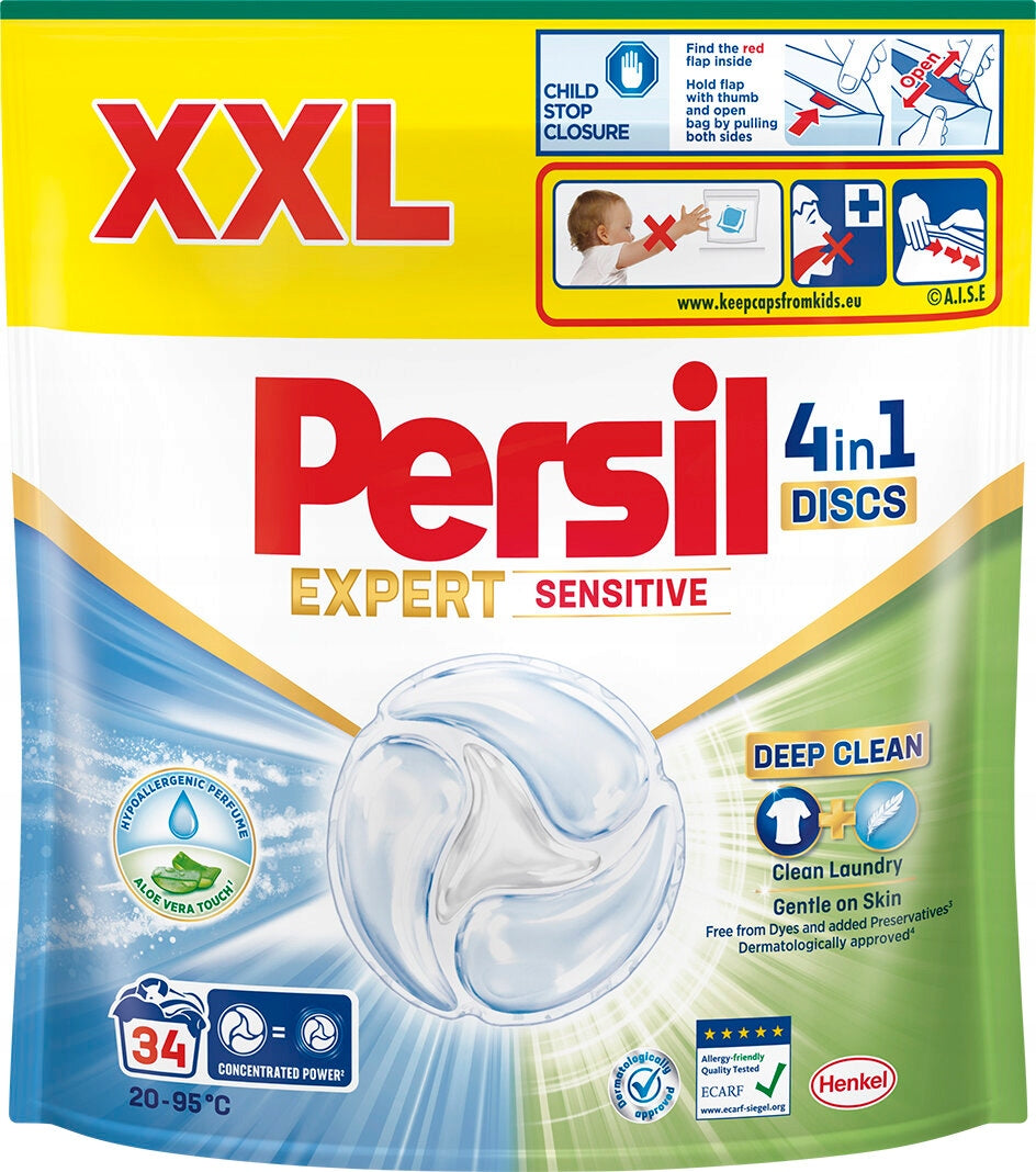 PERSIL Discs 4 in 1 Expert Sensitive Washing Capsules - 34 Pack