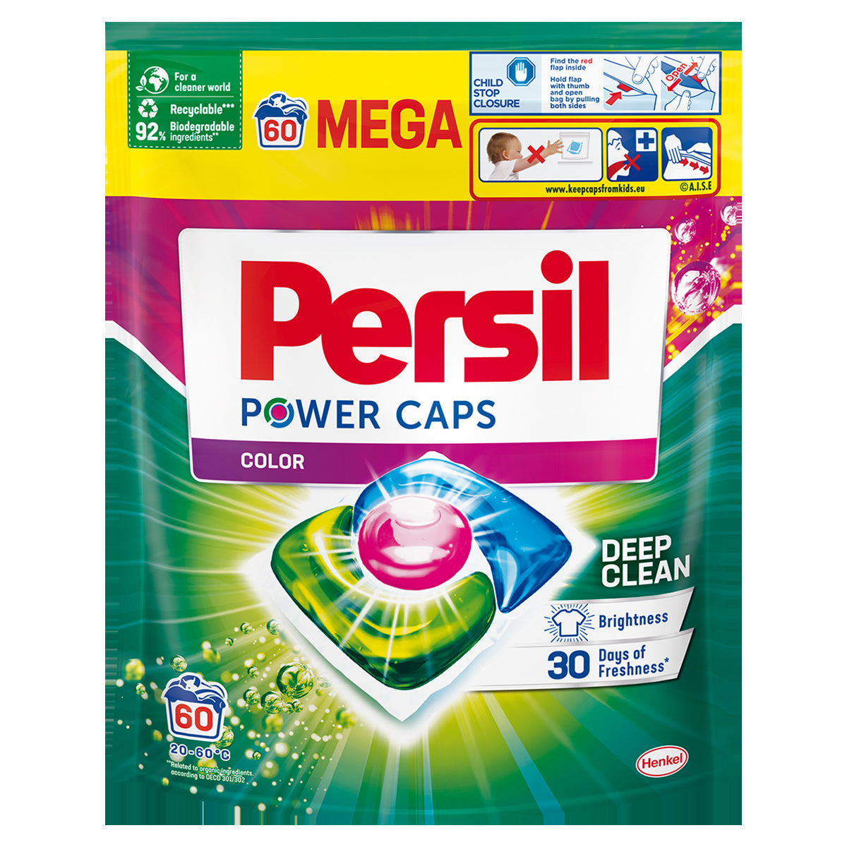 PERSIL POWER CAPS COLOR WASHING CAPSULES 60 PIECES LARGE PACK