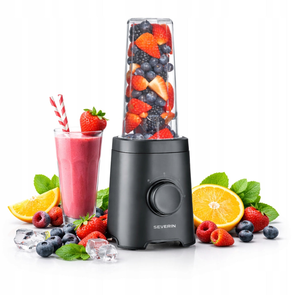 PERSONAL BLENDER SMOOTHIE MAKER 320W 2X600ML MIX AND GO SEVERIN SM3743